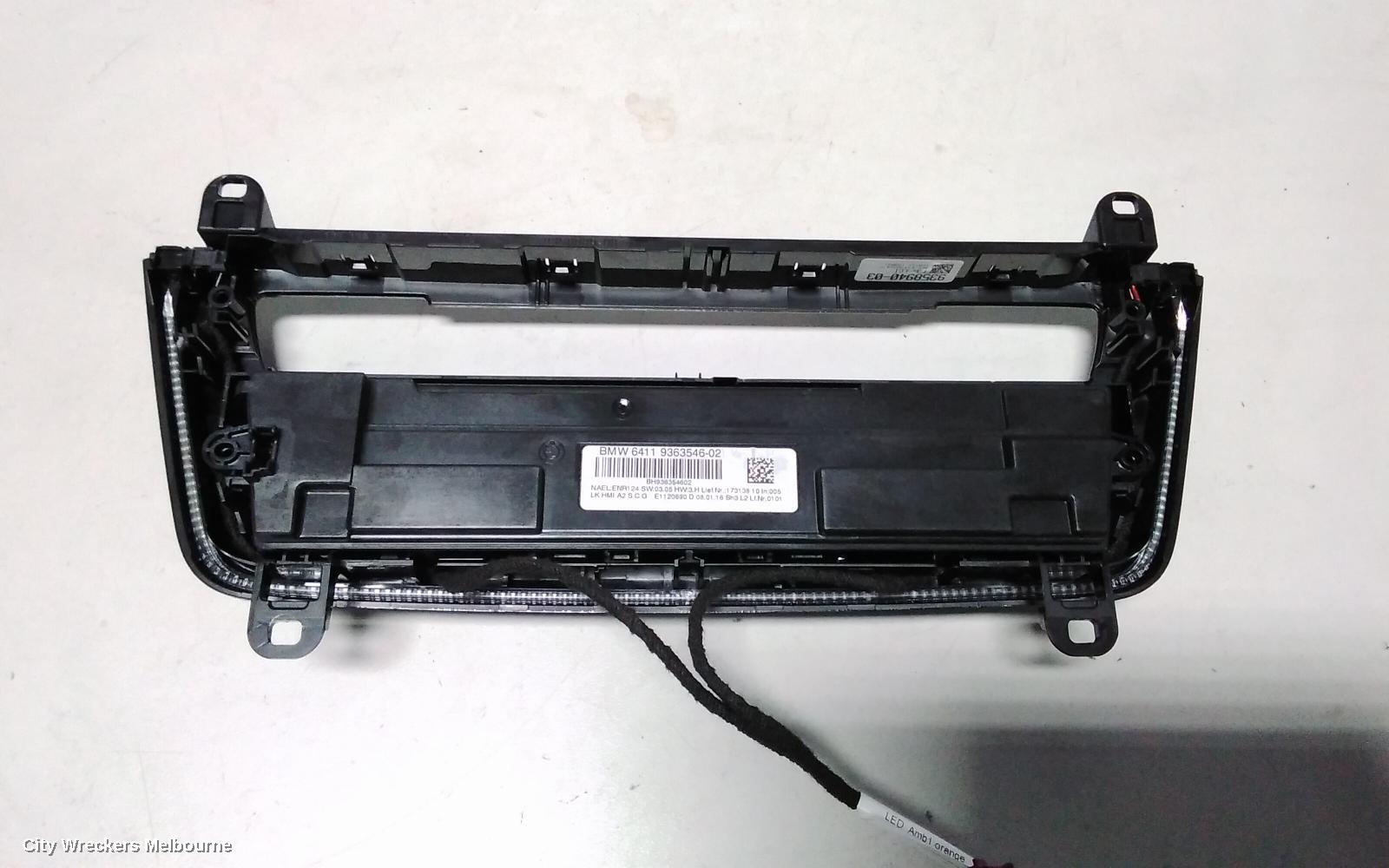 BMW 3 SERIES HEATER/AC CONTROLS, F30/F31/F34, BLACK TRIM, W/ HEATED SEATS TYPE, 07/2015 - 12/2019