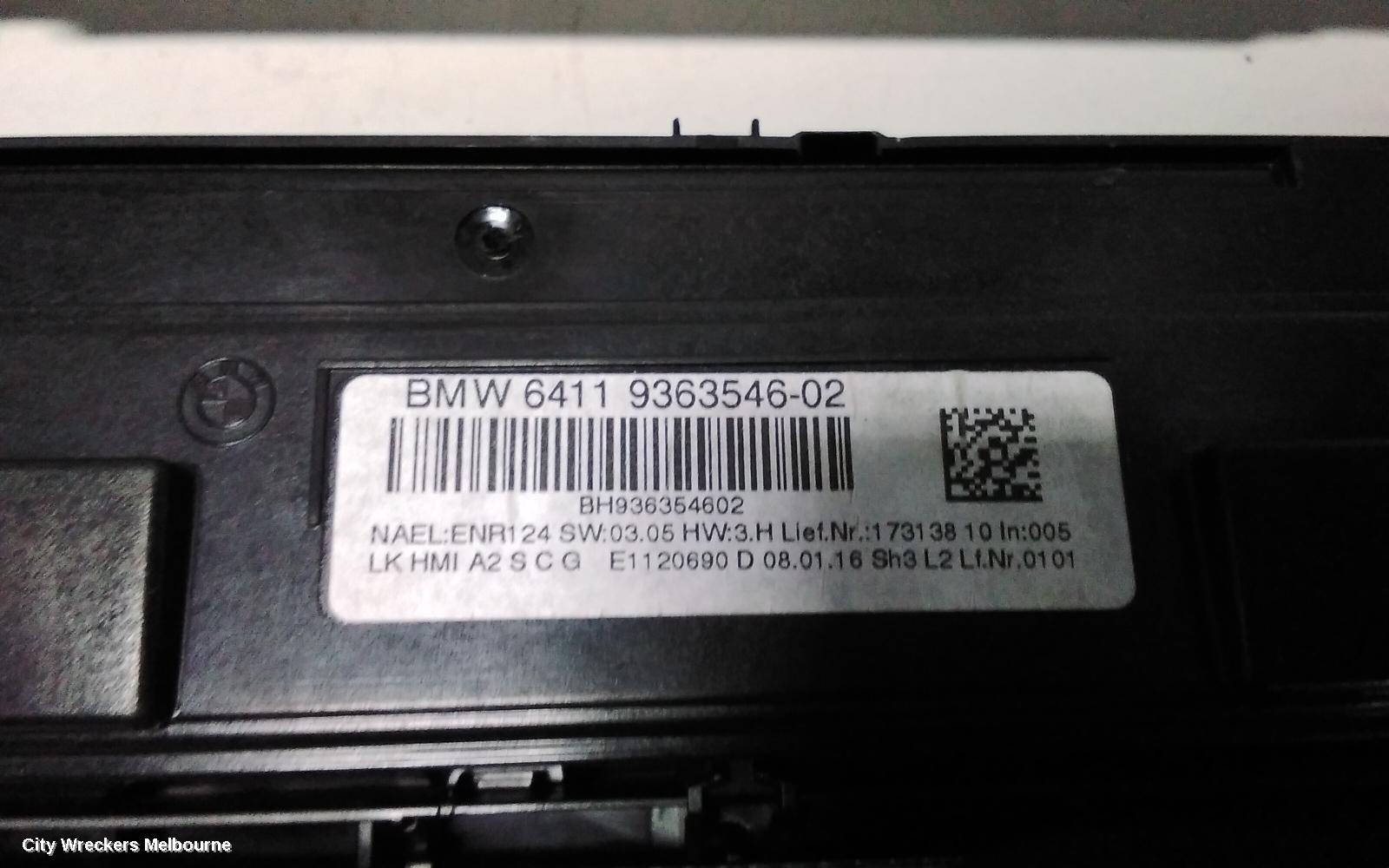 BMW 3 SERIES HEATER/AC CONTROLS, F30/F31/F34, BLACK TRIM, W/ HEATED SEATS TYPE, 07/2015 - 12/2019