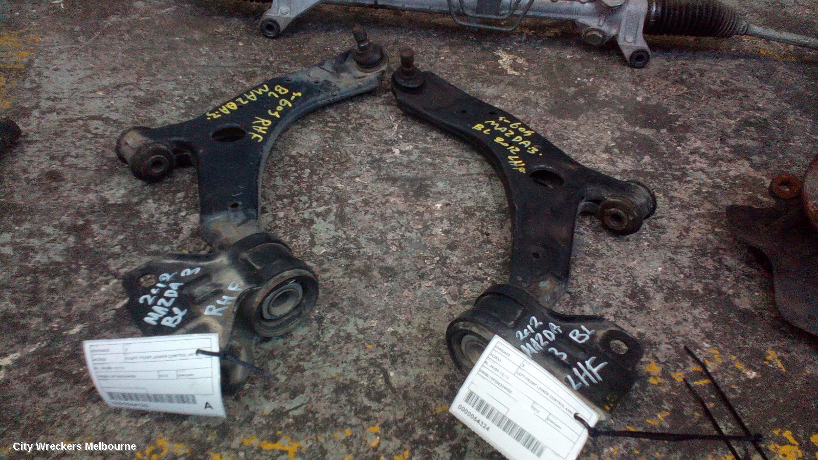 MAZDA 3 LEFT FRONT LOWER CONTROL ARM, BL, 04/2009 - 10/2013