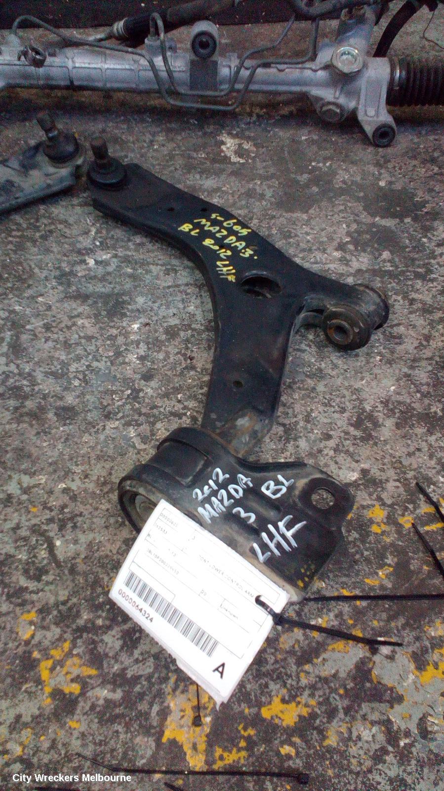 MAZDA 3 LEFT FRONT LOWER CONTROL ARM, BL, 04/2009 - 10/2013
