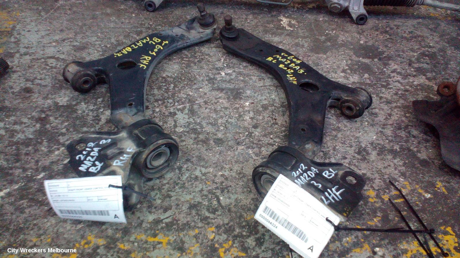 MAZDA 3 RIGHT FRONT LOWER CONTROL ARM, BL, 04/2009 - 10/2013