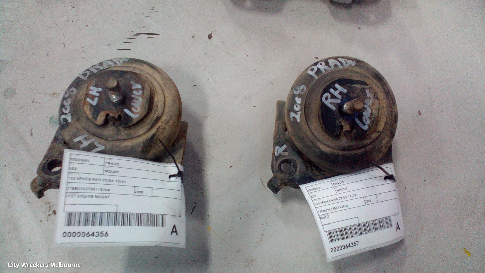TOYOTA PRADO MOUNT, 120 SERIES 4WD 02/2003 - 10/2009