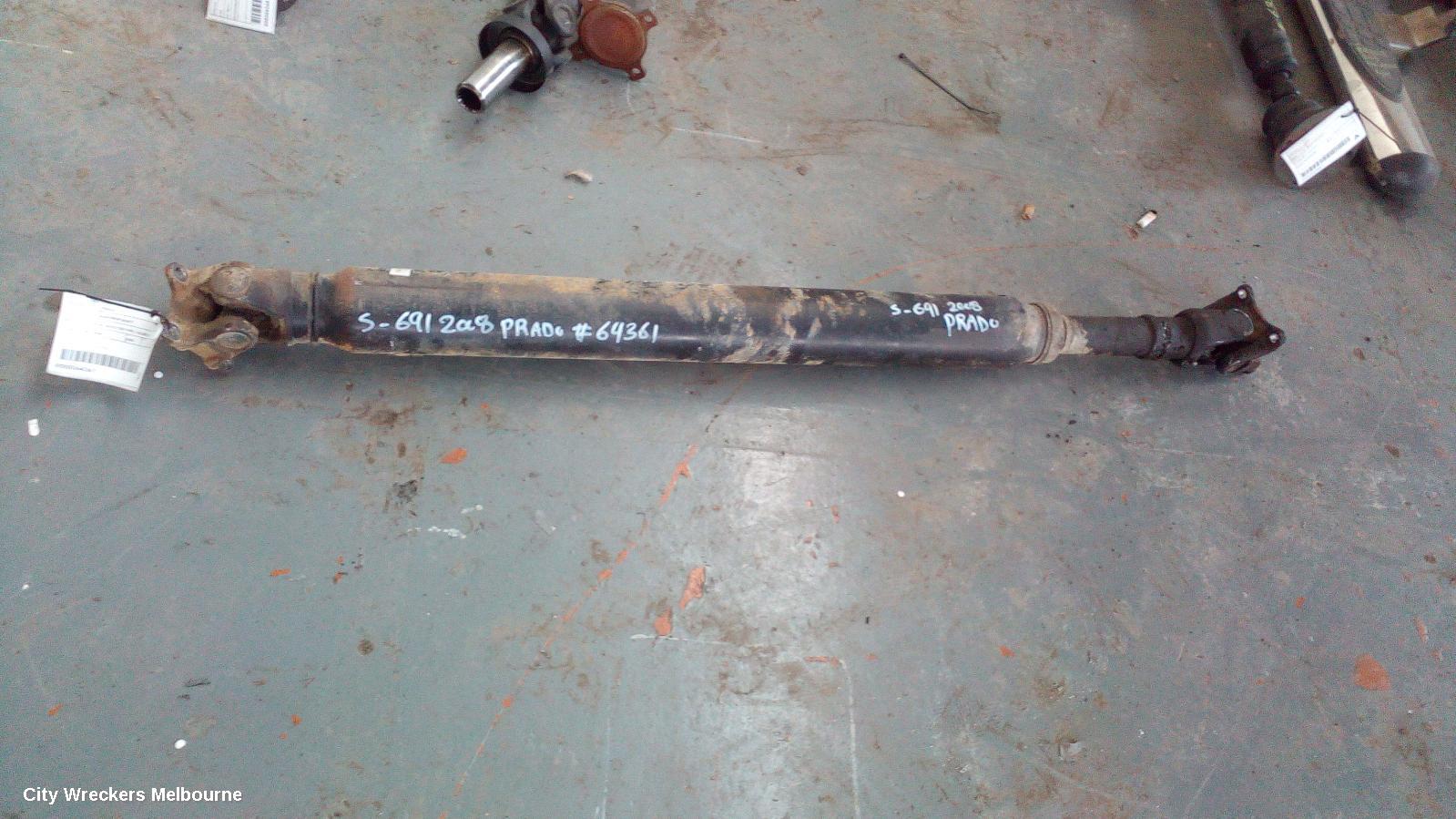TOYOTA PRADO REAR DRIVE SHAFT, PETROL, 4.0, 1GR-FE, AUTO T/M TYPE, 120 SERIES, 02/2003 - 10/2009