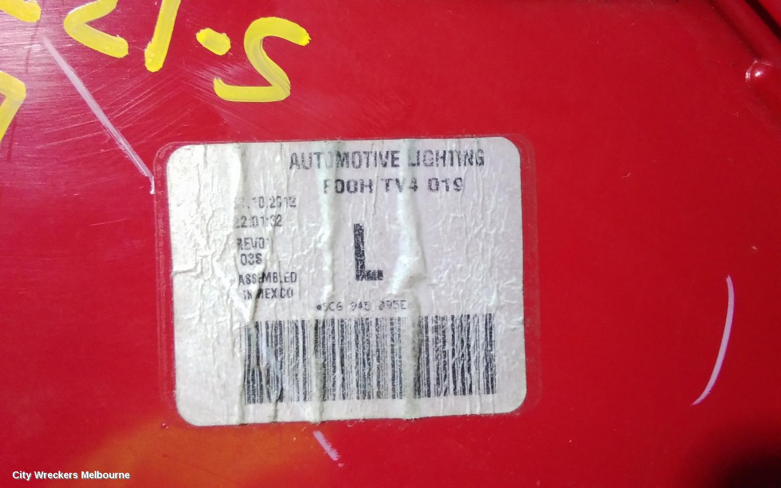 VOLKSWAGEN JETTA LEFT TAILLIGHT, 1B, 02/2011 - 10/2014