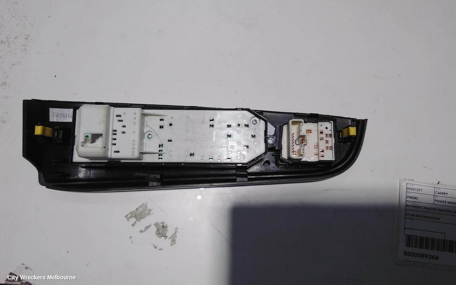 TOYOTA CAMRY PWR DR WIND SWITCH, RH FRONT (MASTER SWITCH), ASV50/AVV50, 12/2011 - 10/2017