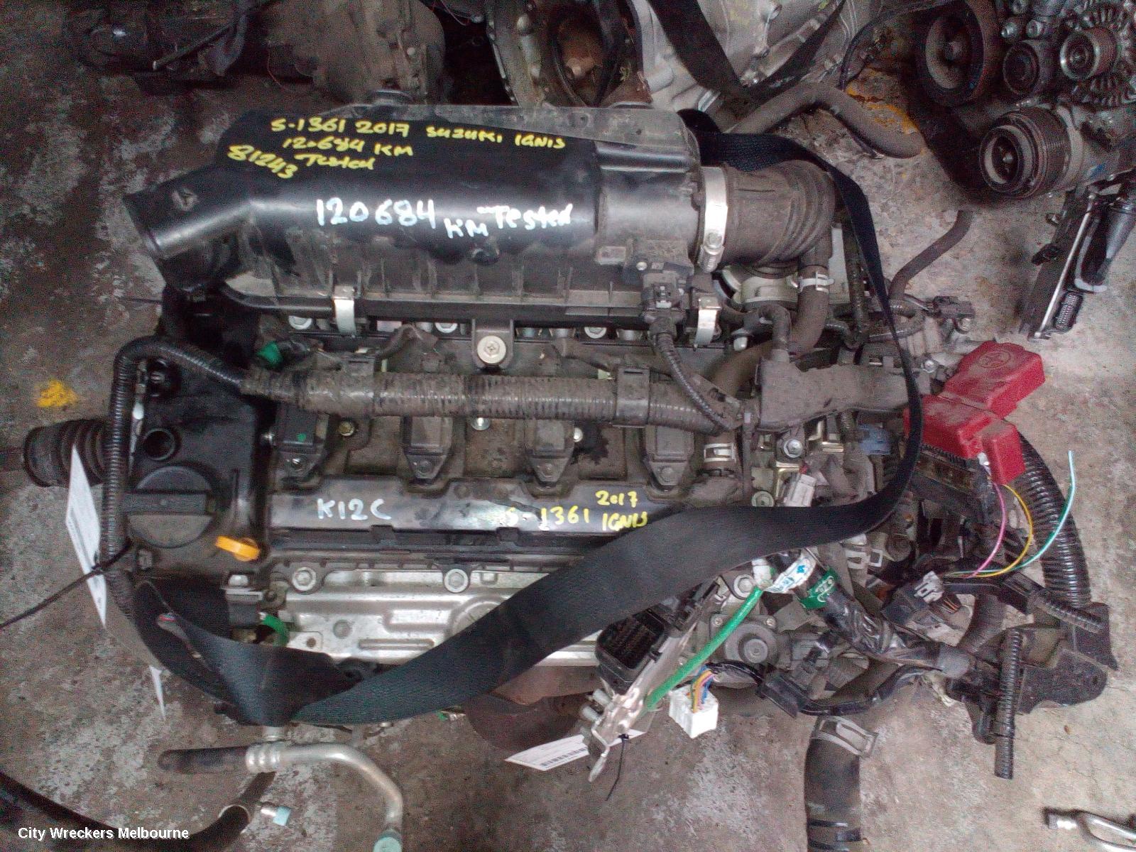 SUZUKI IGNIS ENGINE, PETROL, 1.2, K12C, MF, 11/2016 ONWARDS