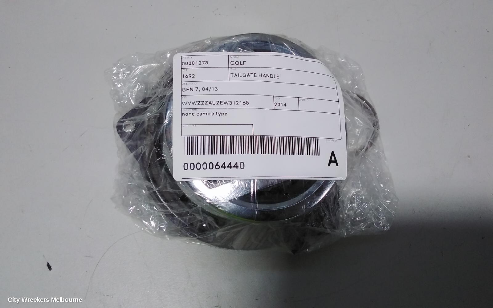 VOLKSWAGEN GOLF TAILGATE HANDLE, GEN 7, 11/2012 - 08/2020