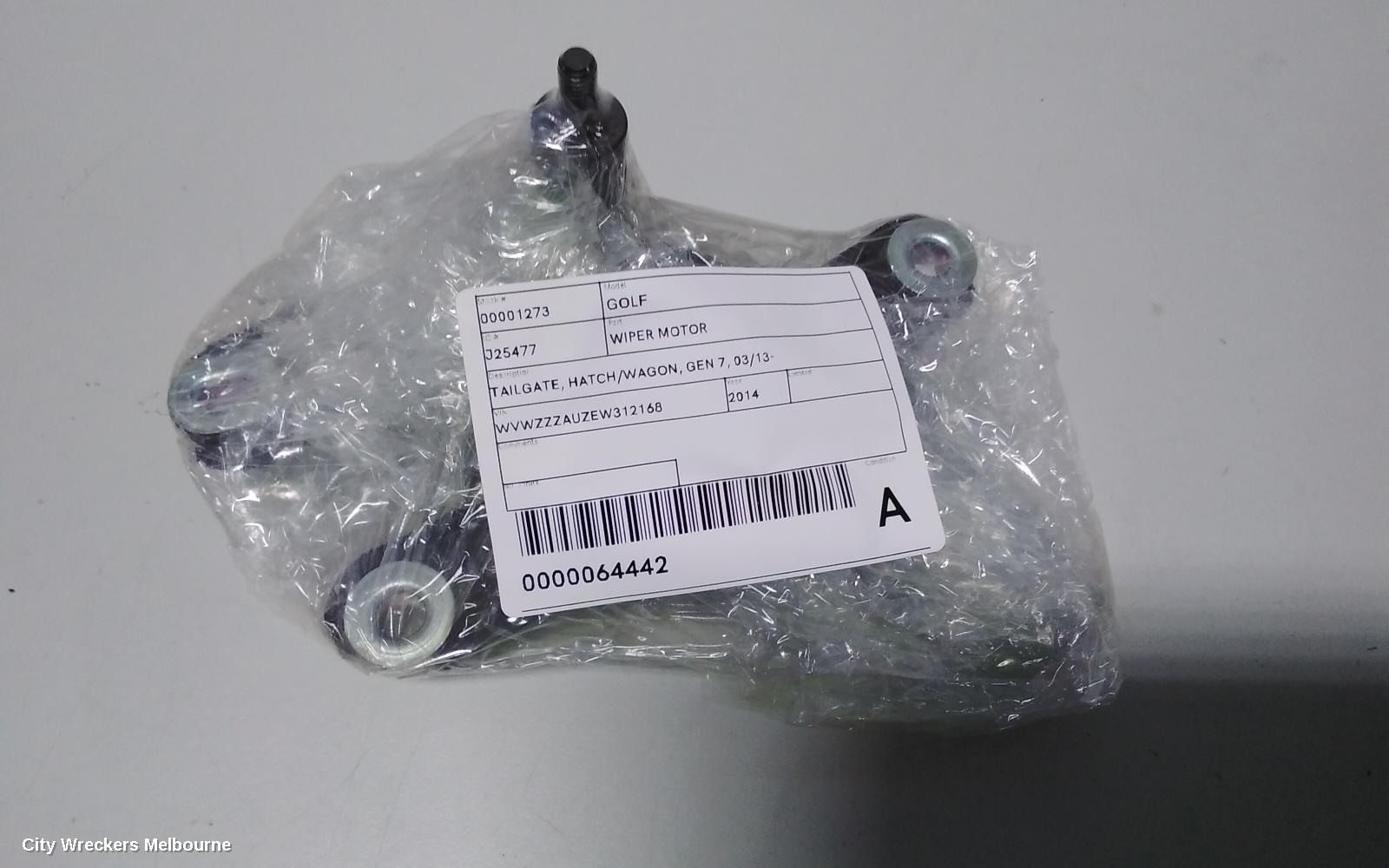 VOLKSWAGEN GOLF WIPER MOTOR, TAILGATE, HATCH/WAGON, GEN 7, 03/2013 ONWARDS