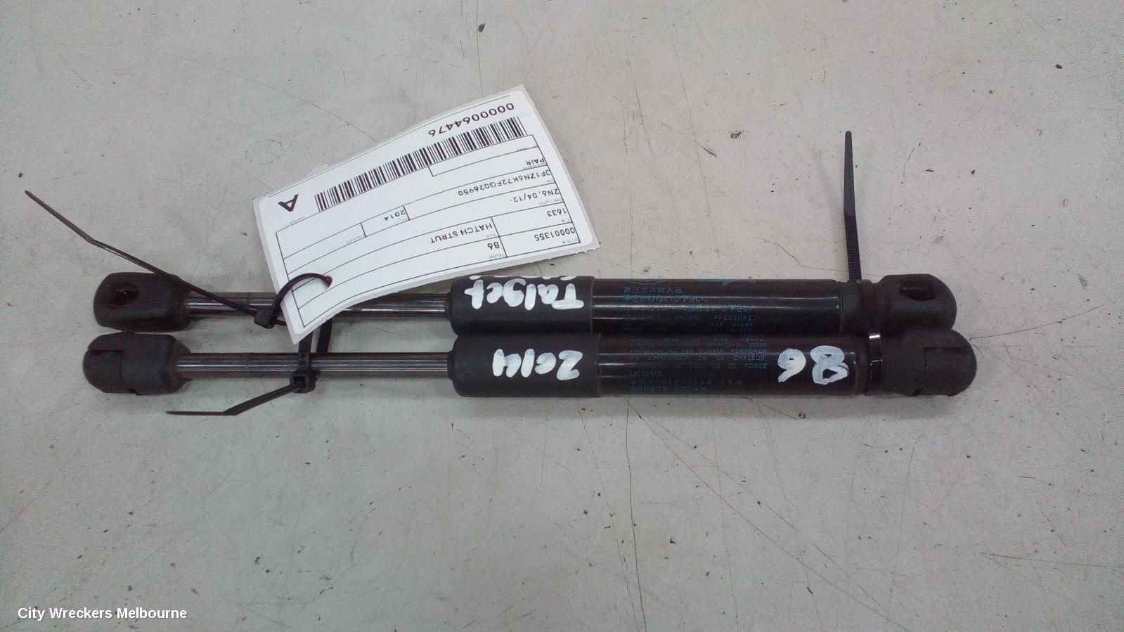 TOYOTA 86 HATCH STRUT, ZN6, 04/2012 - 09/2021