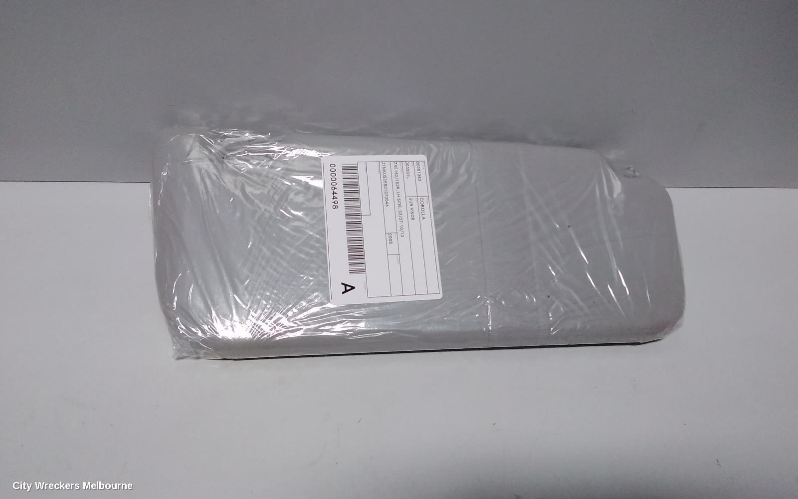 TOYOTA COROLLA SUNVISOR, ZRE152/20153R, LH SIDE, 03/2007 - 10/2013
