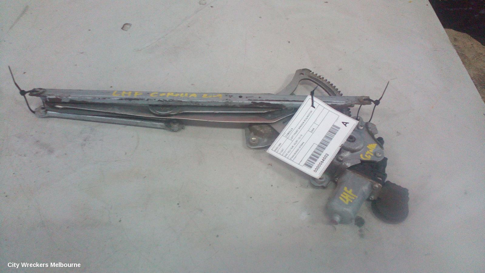 TOYOTA COROLLA LEFT FRONT WINDOW REG/MOTOR, ZRE152/20153R, 03/2007 - 10/2013