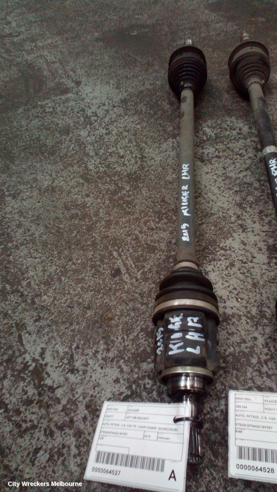 TOYOTA KLUGER LEFT DRIVESHAFT, REAR, AUTO, AWD, PETROL, 3.5, 2GR-FE, U660F, GSU50-GSU55, 12/2013 - 10/2016