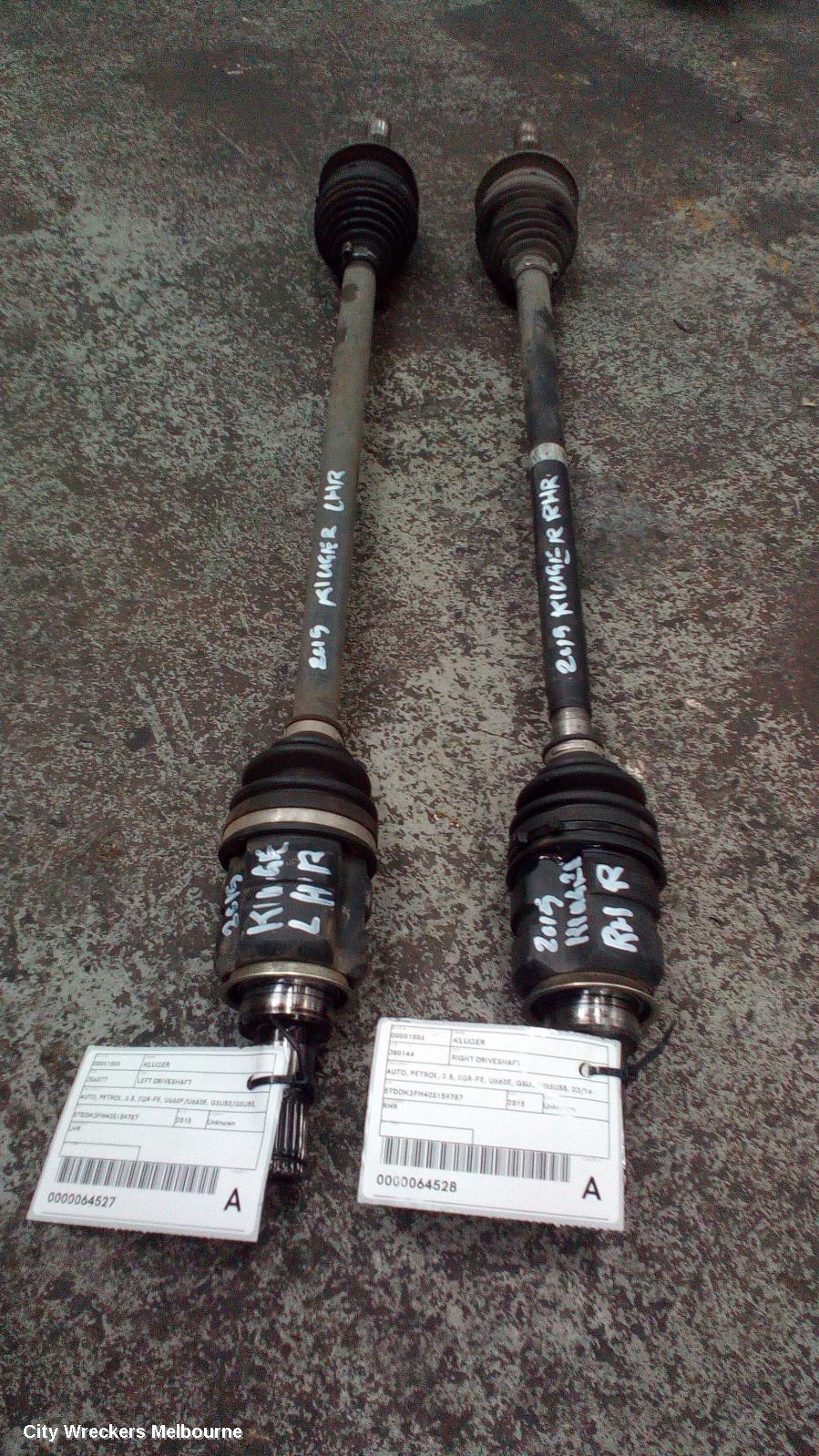 TOYOTA KLUGER LEFT DRIVESHAFT, REAR, AUTO, AWD, PETROL, 3.5, 2GR-FE, U660F, GSU50-GSU55, 12/2013 - 10/2016