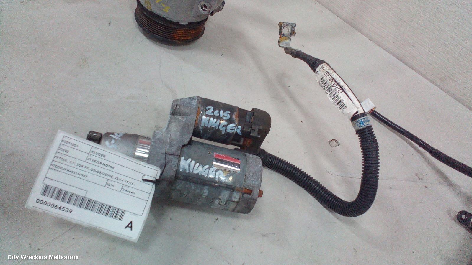 TOYOTA KLUGER STARTER, PETROL, 3.5, 2GR-FE, GSU50/GSU55, 03/2014 - 10/2016