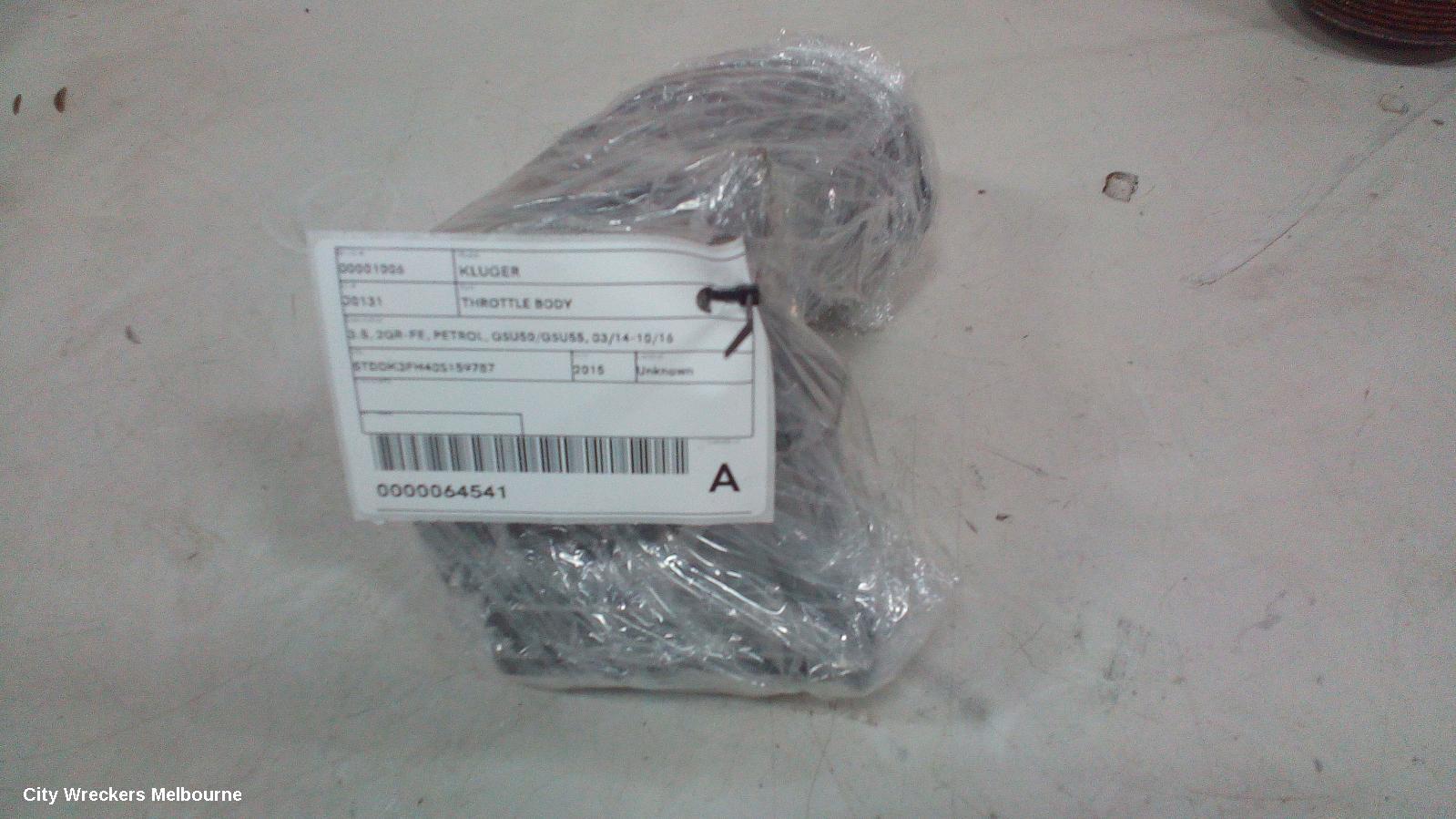 TOYOTA KLUGER THROTTLE BODY, 3.5, 2GR-FE, PETROL, GSU50/GSU55, 03/2014 - 10/2016