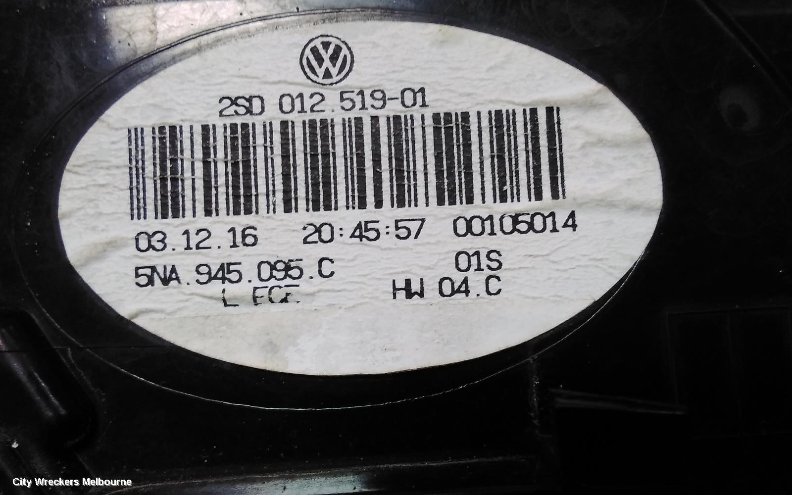 VOLKSWAGEN TIGUAN LEFT TAILLIGHT, IN BODY, LED TYPE, NON DYNAMIC INDICATORS (8SK), 5NA, 06/2016 ONWARDS