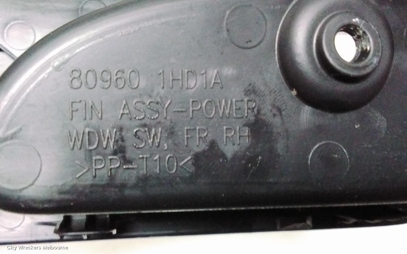 NISSAN MICRA PWR DR WIND SWITCH, RH FRONT, MASTER FRONT DOORS ONLY, K13, 11/2010 - 12/2016