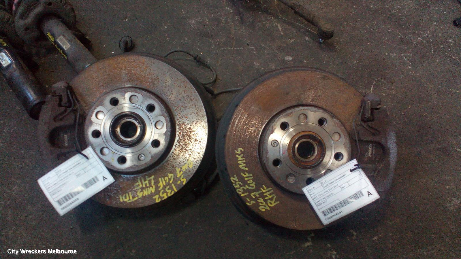 VOLKSWAGEN GOLF LEFT FRONT HUB ASSEMBLY, GEN 5, 4 BOLT TYPE, 07/2004 - 02/2009