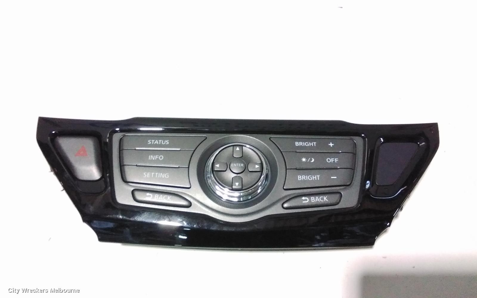 NISSAN PATHFINDER RADIO/CD/DVD/SAT/TV, DISPLAY UNIT, 7IN NON SAT NAV TYPE, R52, 10/2013 - 11/2016