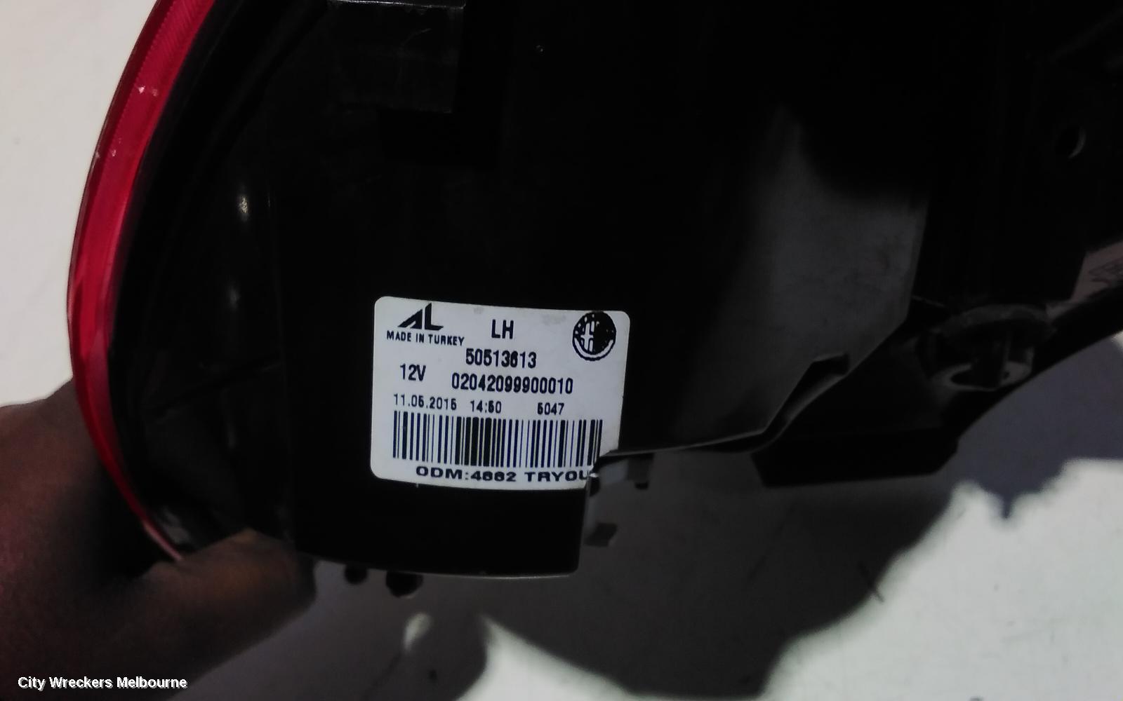 ALFA ROMEO GIULIETTA LEFT TAILLIGHT, 940 SERIES, 01/2011 - 12/2020