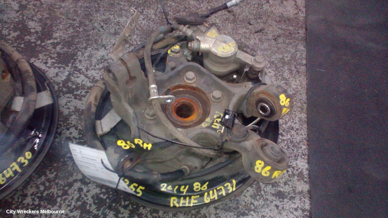 TOYOTA 86 RIGHT REAR HUB ASSEMBLY, ZN6, GT, 286MM DIA SOLID DISC, 04/2012 ONWARDS