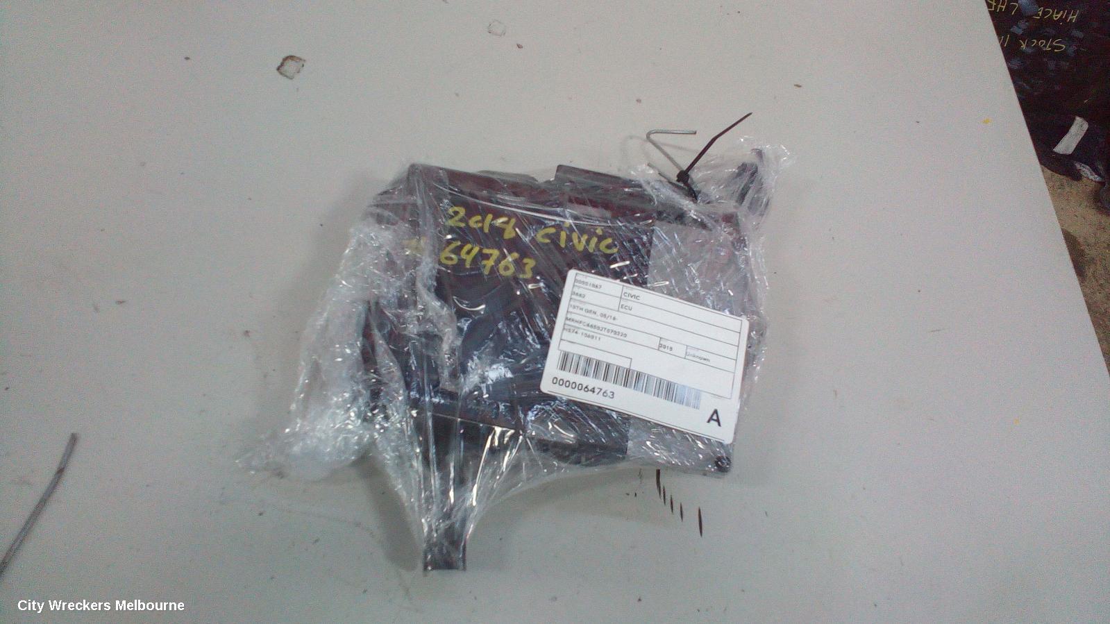 HONDA CIVIC ECU, 10TH GEN, ENGINE ECU, 1.8, PETROL, ECU ONLY, 05/2016 - 08/2021