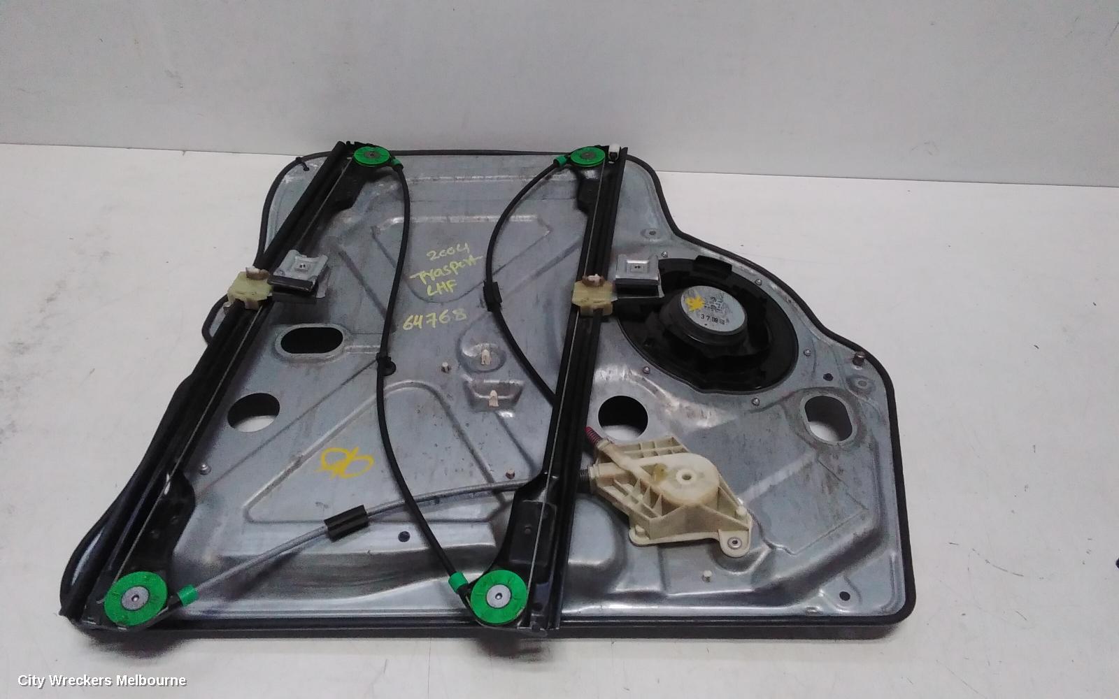 VOLKSWAGEN TRANSPORTER LEFT FRONT WINDOW REG/MOTOR, T5, DOOR REG ASSY (REG AND MOTOR), POWER, 08/2004 - 09/2009
