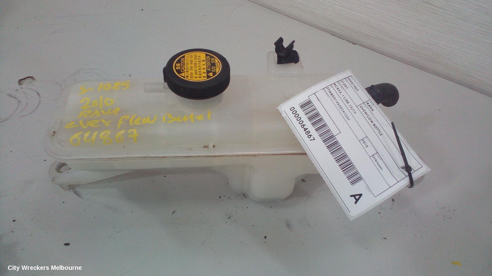 TOYOTA RAV4 OVERFLOW BOTTLE, ACA33/ACA38, 11/2005 - 12/2012