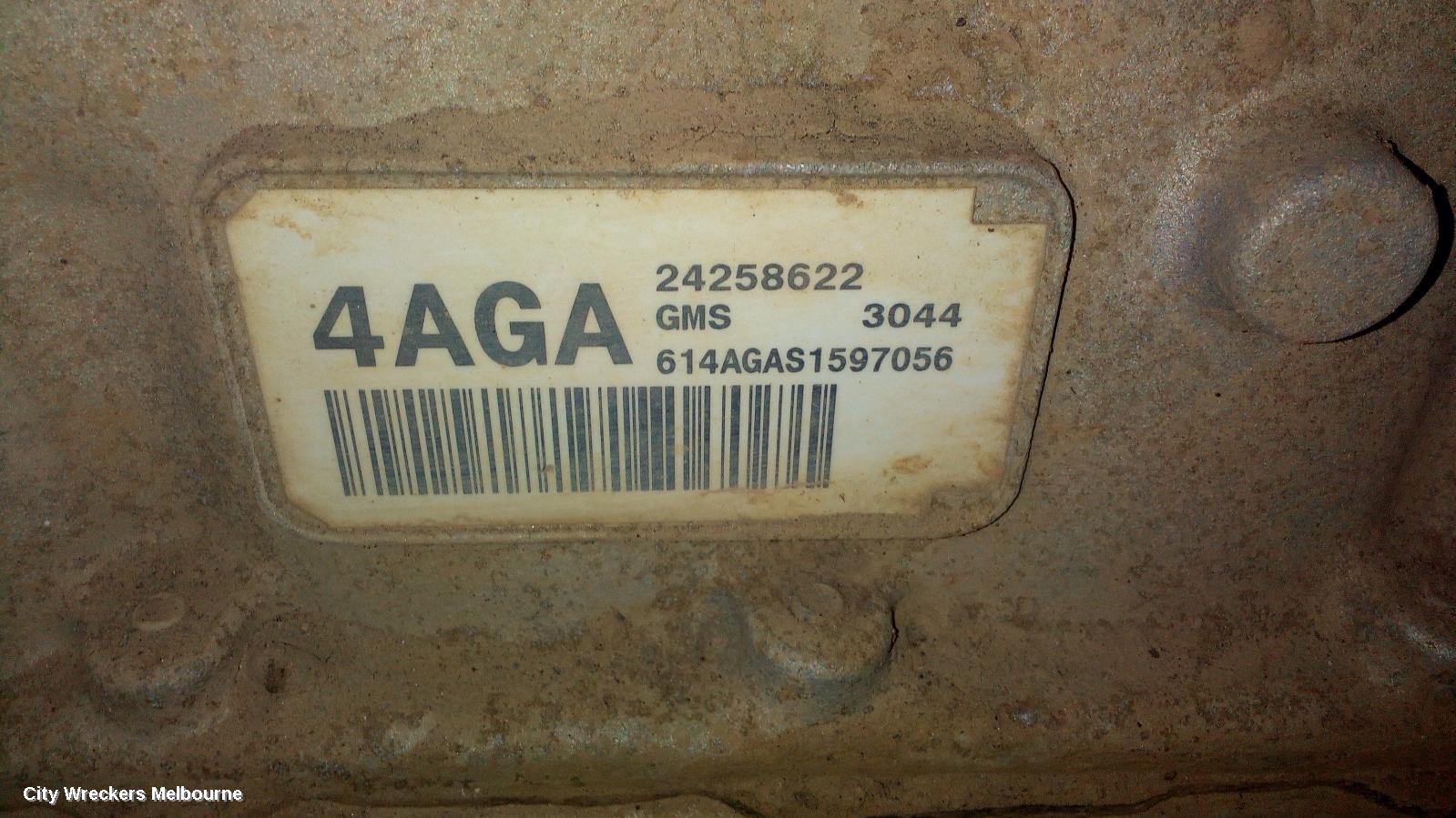 HOLDEN COMMODORE TRANS/GEARBOX, AUTO, 3.6, LFX ENG, MYA, 4AGA TAG, VF, 05/2013 - 12/2017