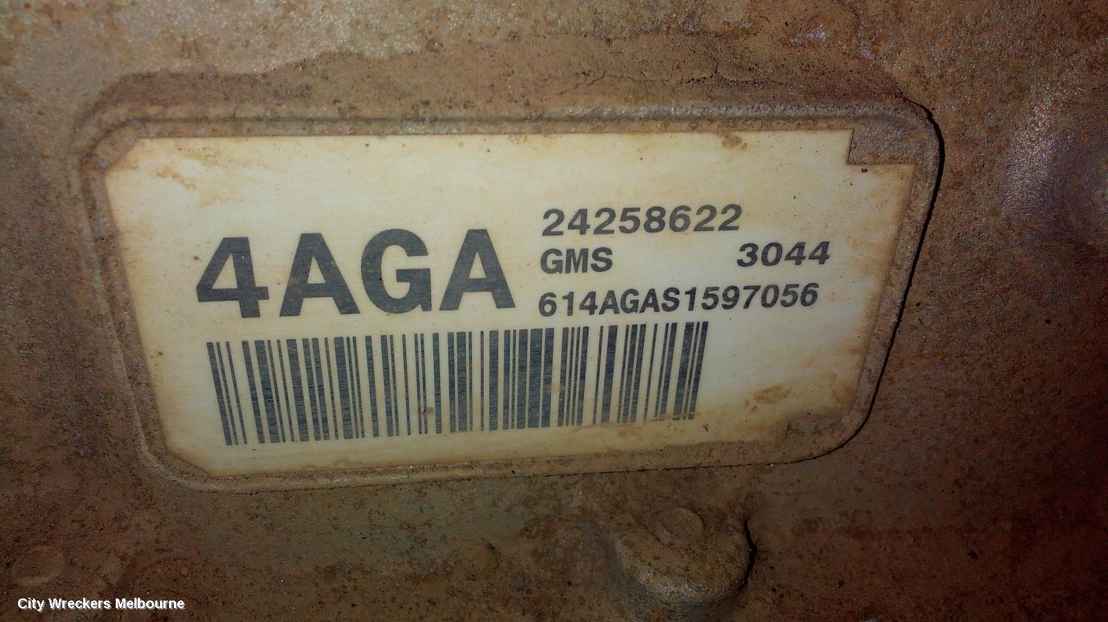 HOLDEN COMMODORE TRANS/GEARBOX, AUTO, 3.6, LFX ENG, MYA, 4AGA TAG, VF, 05/2013 - 12/2017