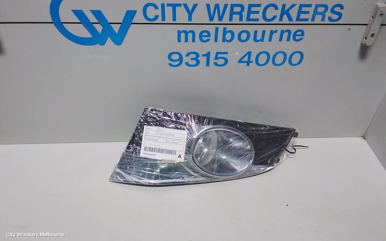 HOLDEN CAPTIVA LEFT INDICATOR/FOG/SIDE, BUMPER FOGLAMP SURROUND-CHROME, CG, 09/2006 - 09/2015