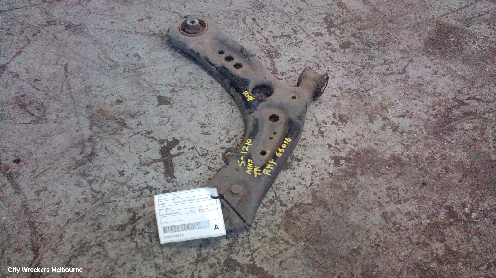 VOLKSWAGEN GOLF RIGHT FRONT LOWER CONTROL ARM, GEN 7, 03/2013 ONWARDS