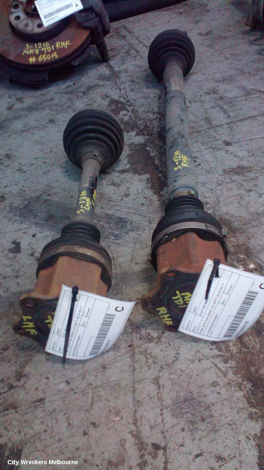 VOLKSWAGEN GOLF RIGHT DRIVESHAFT, FRONT, AUTO T/M, DIESEL, 2.0, GEN 7, 03/2013 - 03/2017