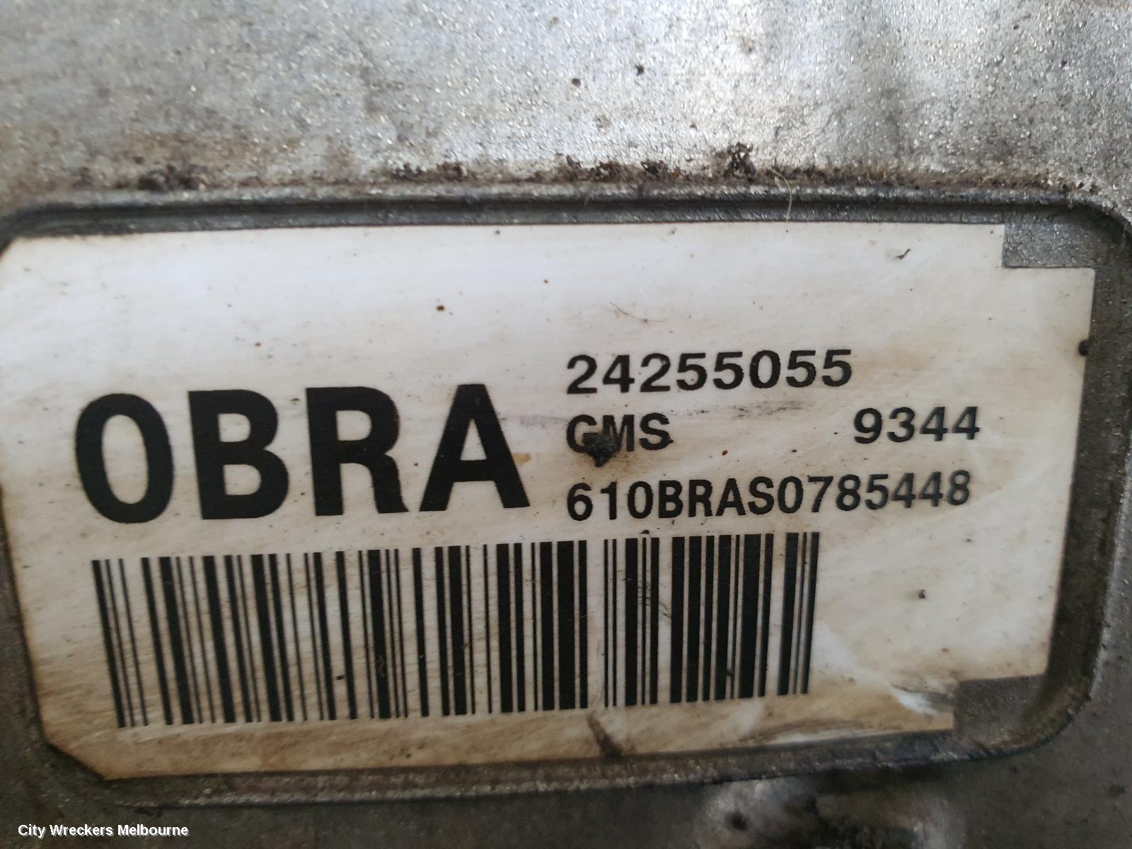 HOLDEN COMMODORE TRANS/GEARBOX, AUTO, 3.6, LLT ENG, MYB, 1BWA TAG, VE, 08/2009 - 04/2013