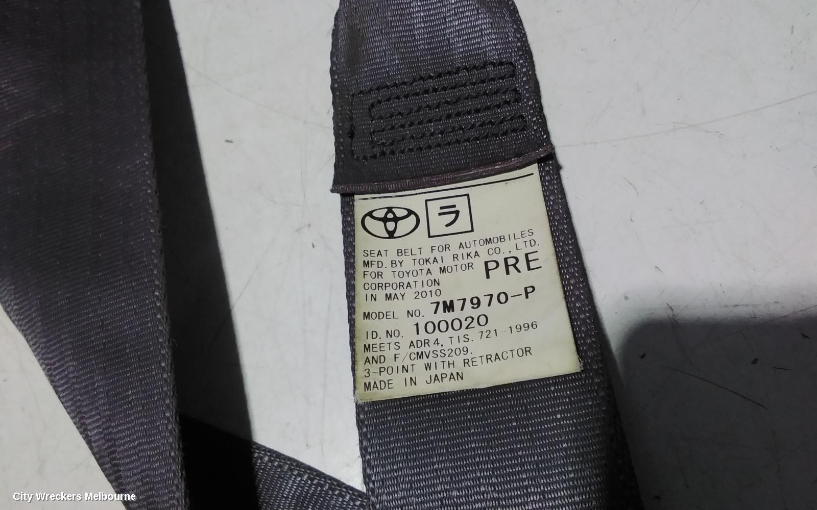 TOYOTA HIACE SEATBELT/STALK, RH FRONT, SEAT BELT STALK ONLY, GREY, TRH/KDH, 03/2005 - 04/2019