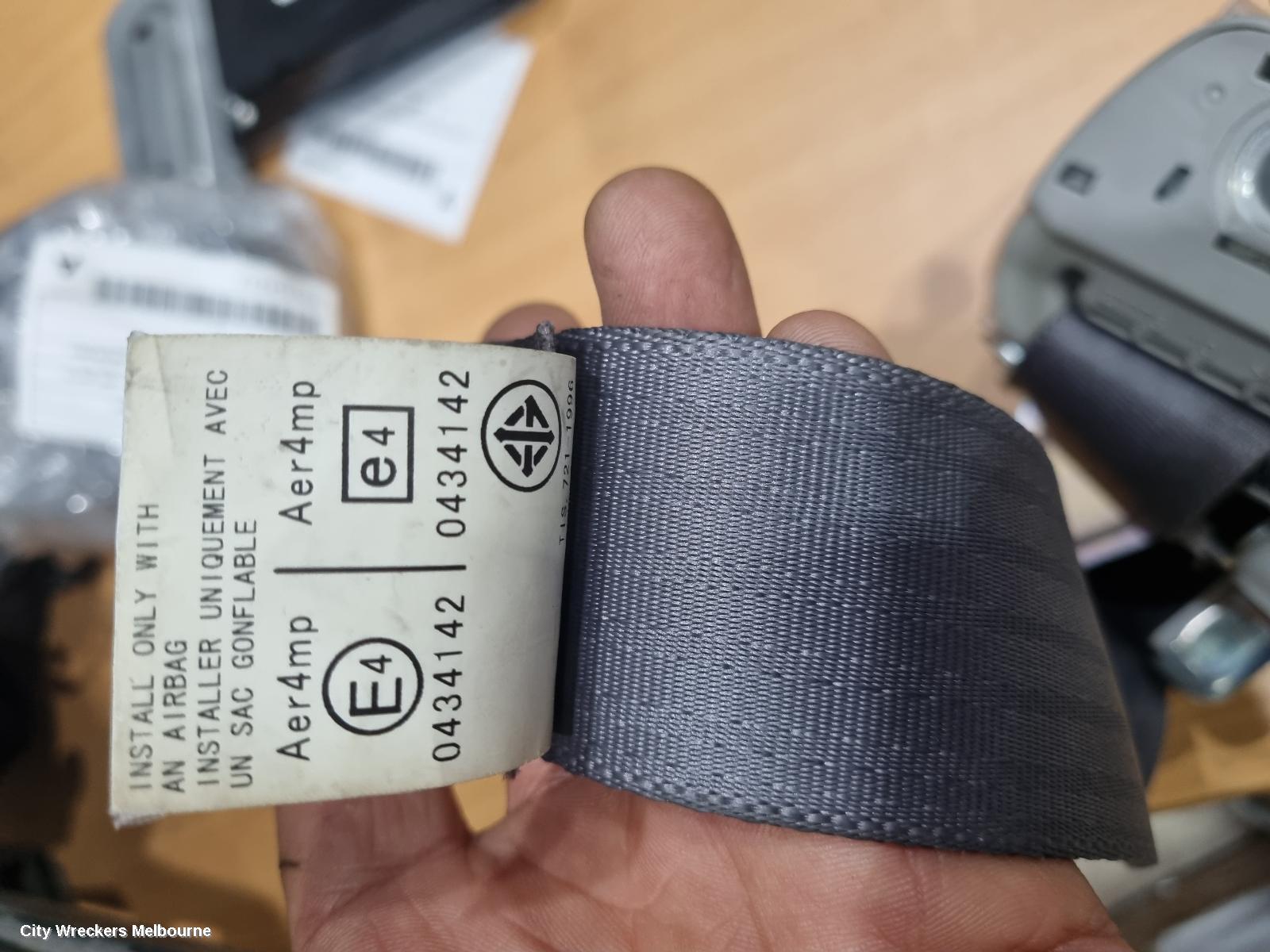 TOYOTA HIACE SEATBELT/STALK, RH FRONT, SEAT BELT STALK ONLY, GREY, TRH/KDH, 03/2005 - 04/2019