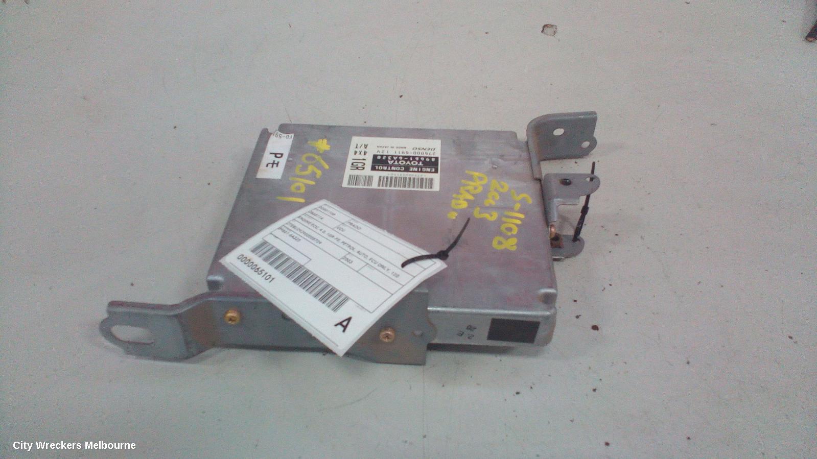 TOYOTA PRADO ECU, 120 SERIES, ENGINE ECU, 4.0, PETROL, 1GR-FE, AUTO (4SPD), P/N 896616A320, ECU ONLY, 01/2003 - 08/2004