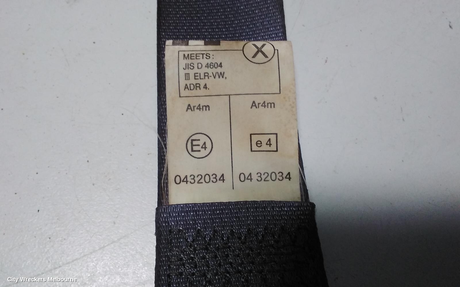 TOYOTA PRADO SEATBELT/STALK, RH REAR 3RD ROW, SEAT BELT ONLY, GREY, 95 SERIES, 07/1996 - 01/2003