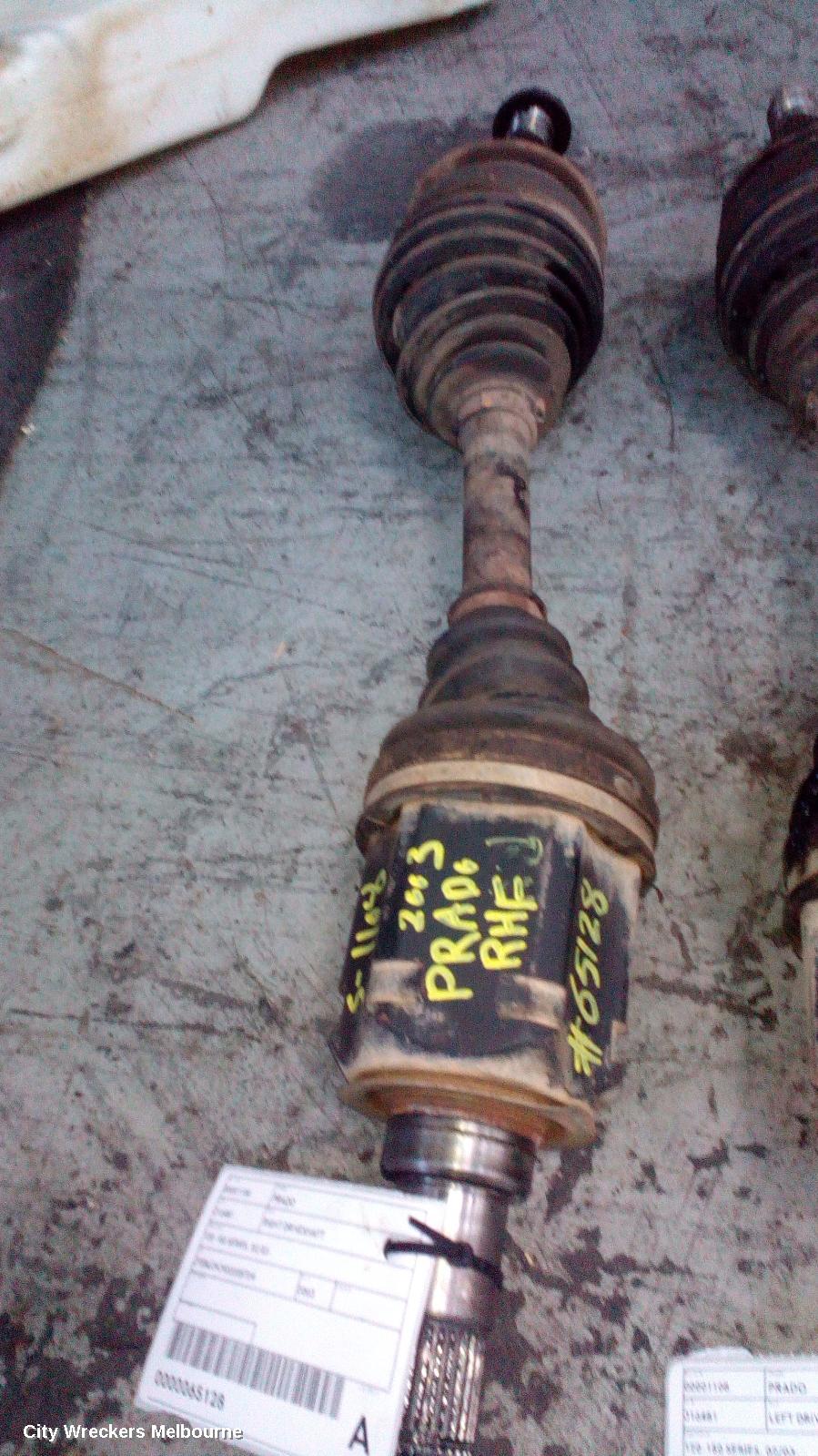 TOYOTA PRADO RIGHT DRIVESHAFT, 120-150 SERIES, 02/2003 ONWARDS