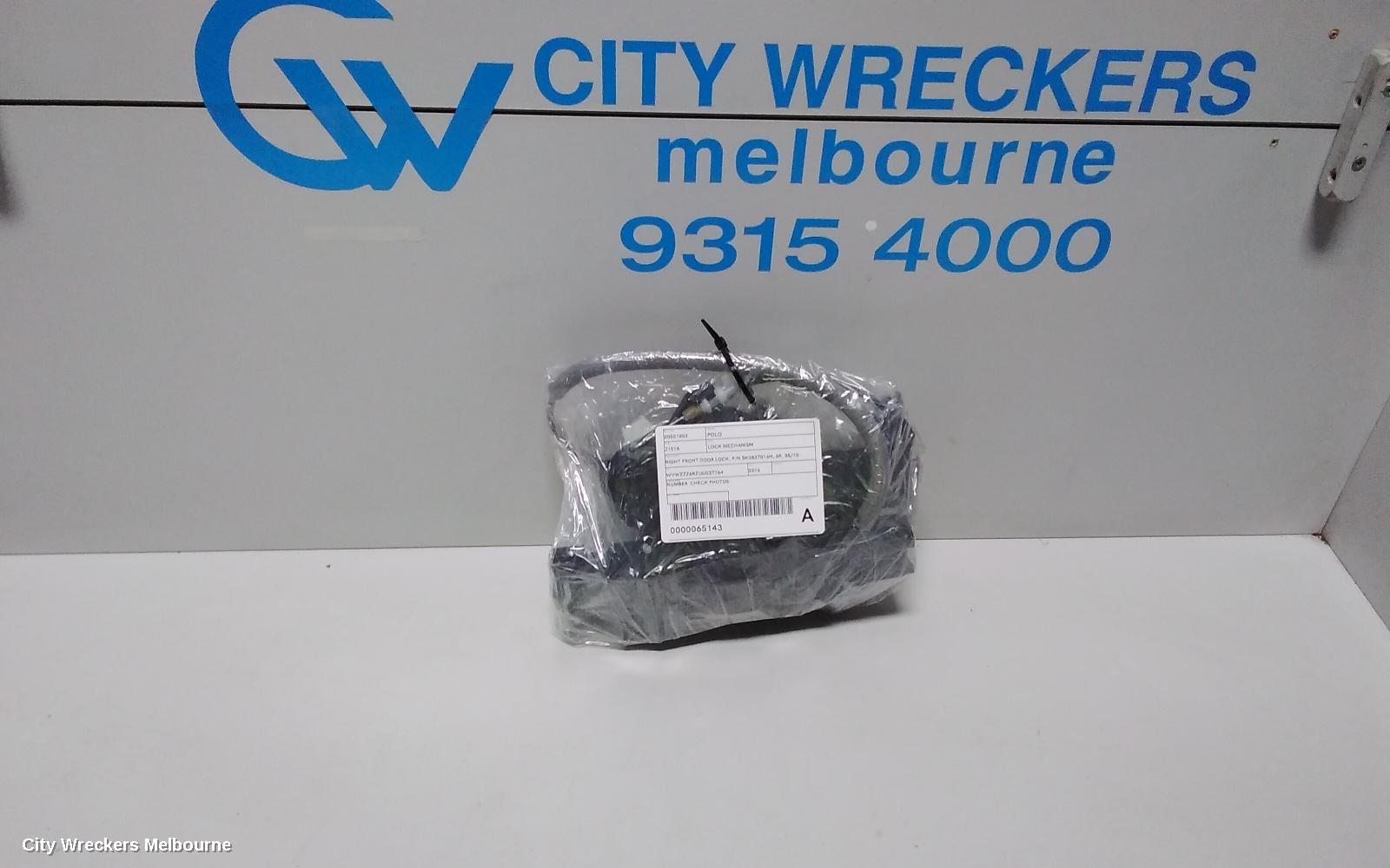 VOLKSWAGEN POLO DOOR/BOOT/GATE LOCK, RIGHT FRONT DOOR LOCK, 6R, P/N 5K2837016E, 05/2010 - 09/2017