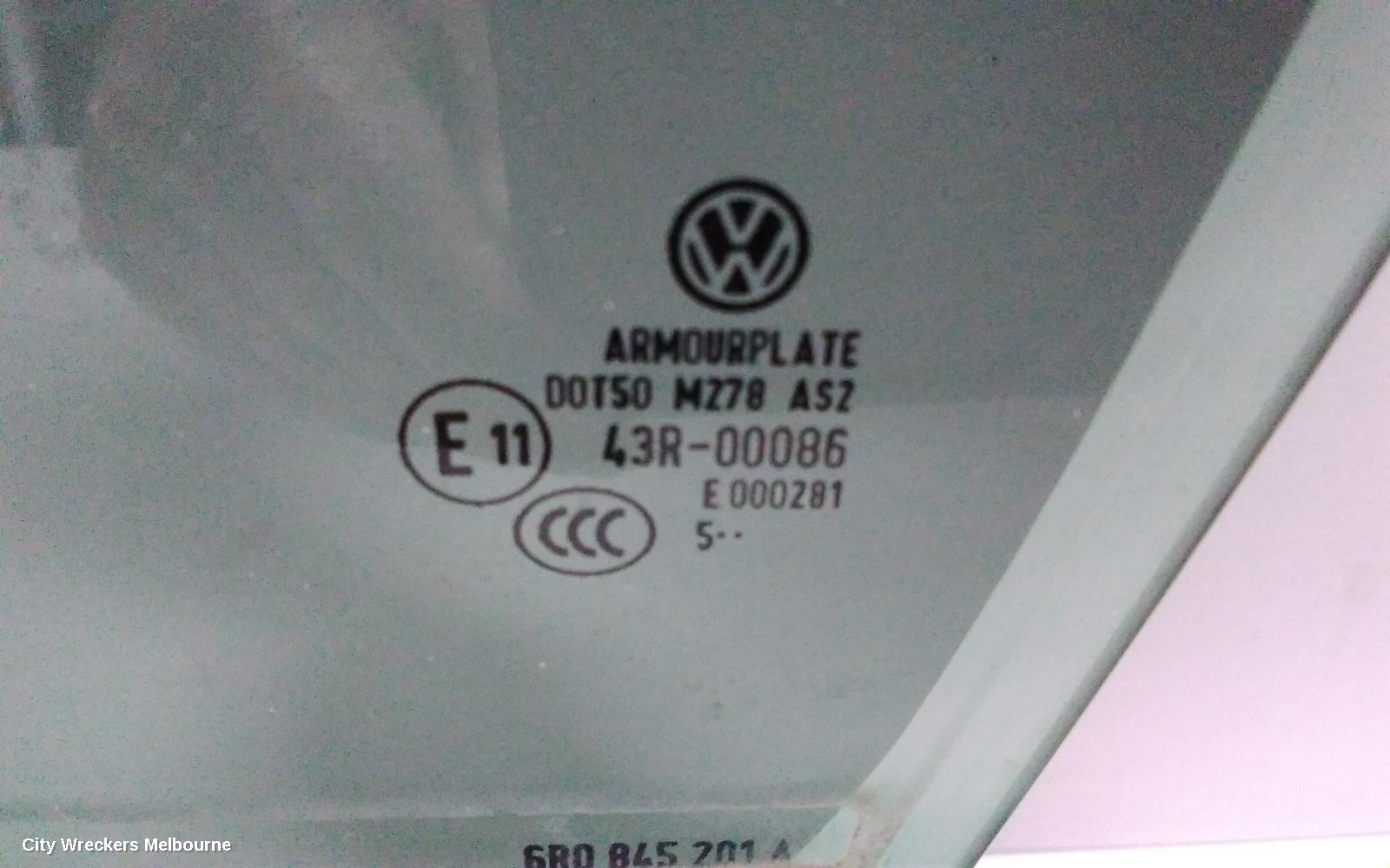 VOLKSWAGEN POLO LEFT FRONT DOOR WINDOW, 6R, 5DR HATCH, 05/2014 - 09/2017