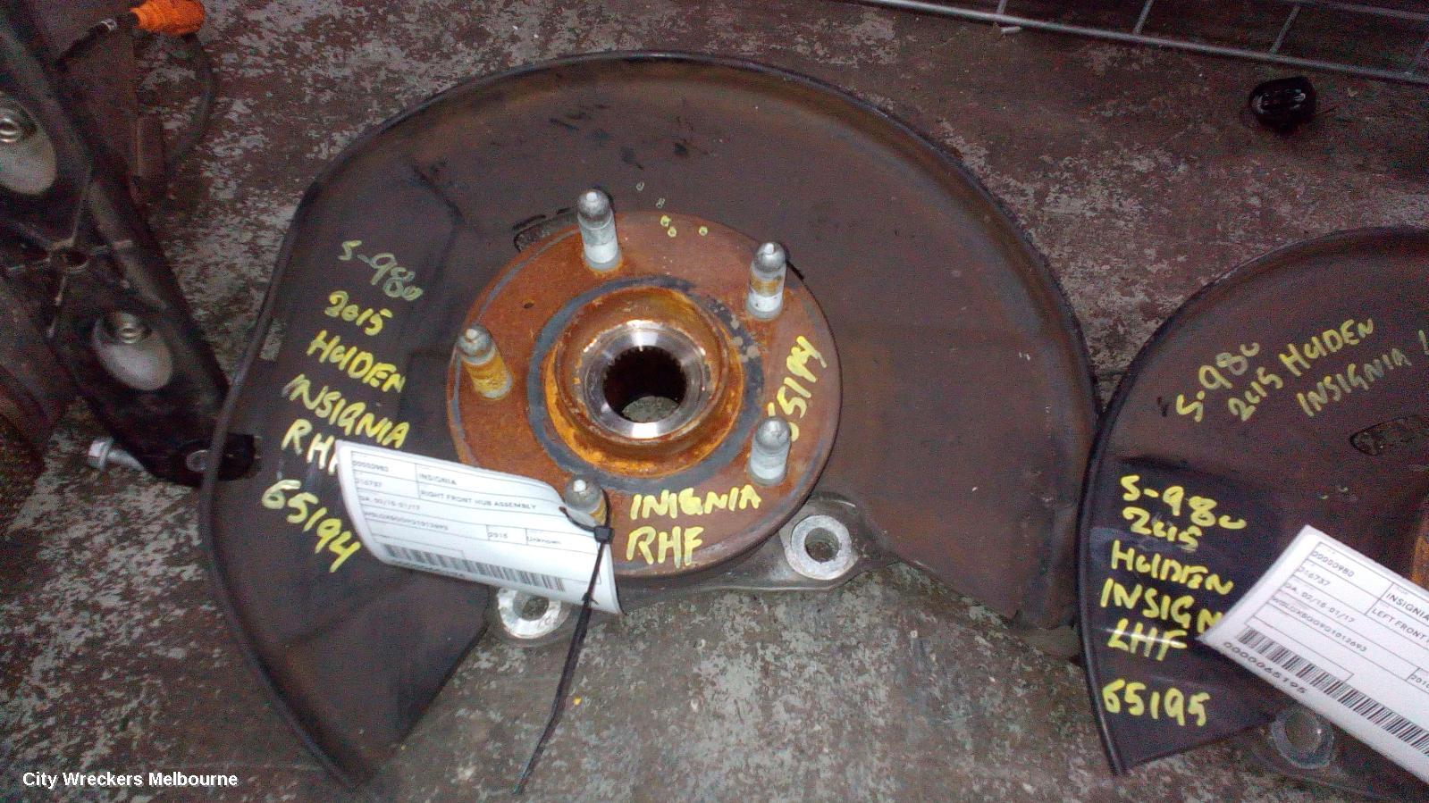 HOLDEN INSIGNIA RIGHT FRONT HUB ASSEMBLY, GA, 02/2015 - 01/2017