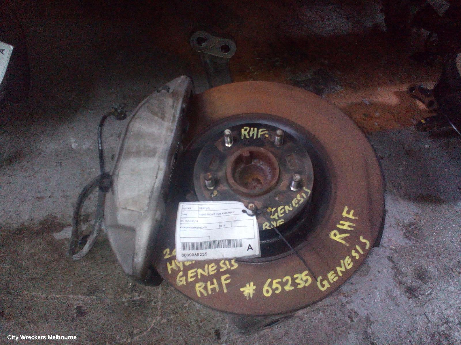 HYUNDAI GENESIS RIGHT FRONT HUB ASSEMBLY, DH, 11/2014 - 01/2018