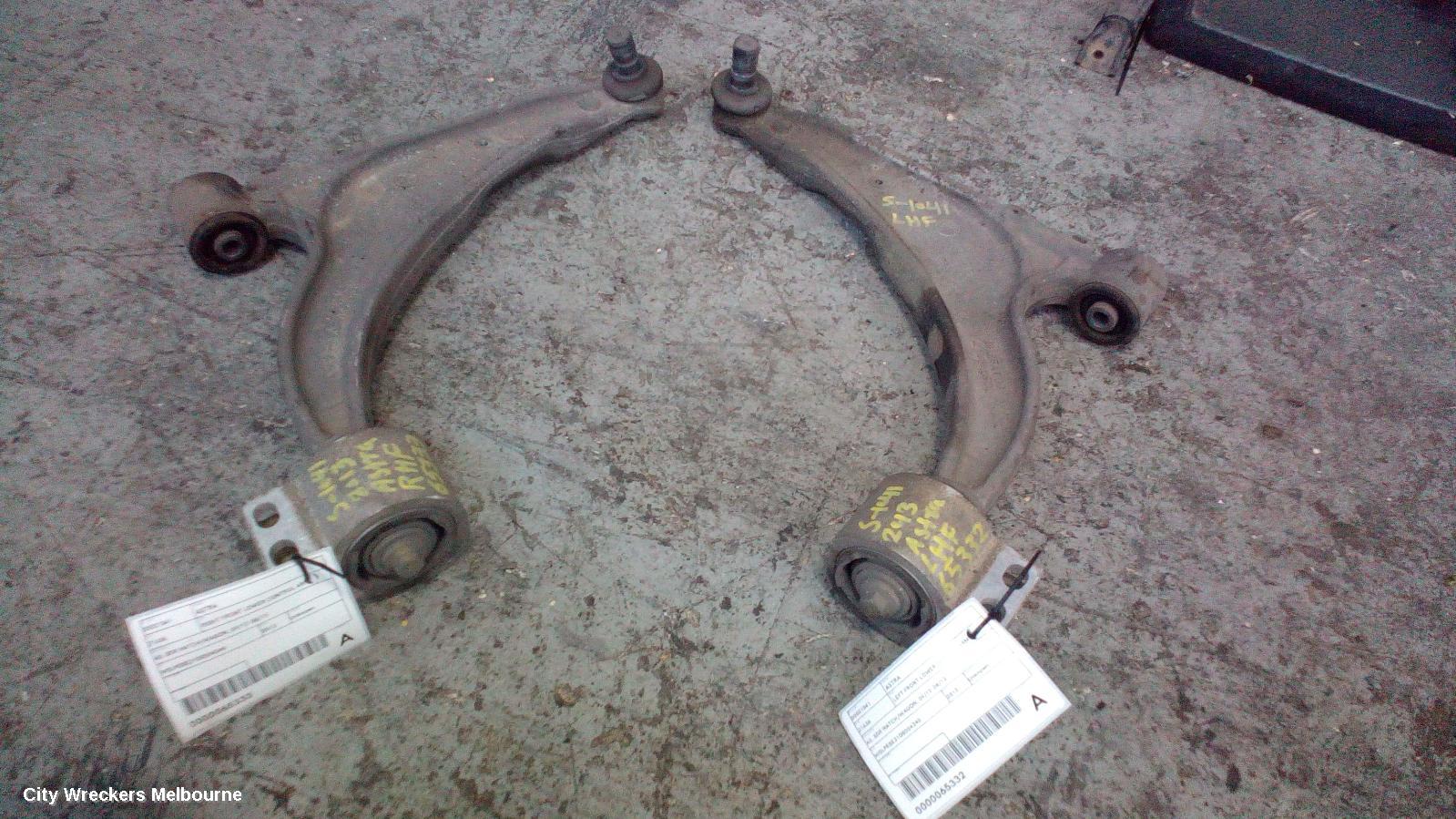 OPEL ASTRA LEFT FRONT LOWER CONTROL ARM, AS, 5DR HATCH/WAGON, 09/2012 - 08/2013