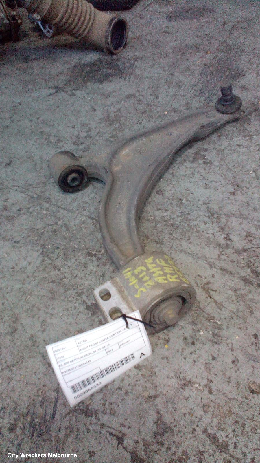 OPEL ASTRA RIGHT FRONT LOWER CONTROL ARM, AS, 5DR HATCH/WAGON, 09/2012 - 08/2013