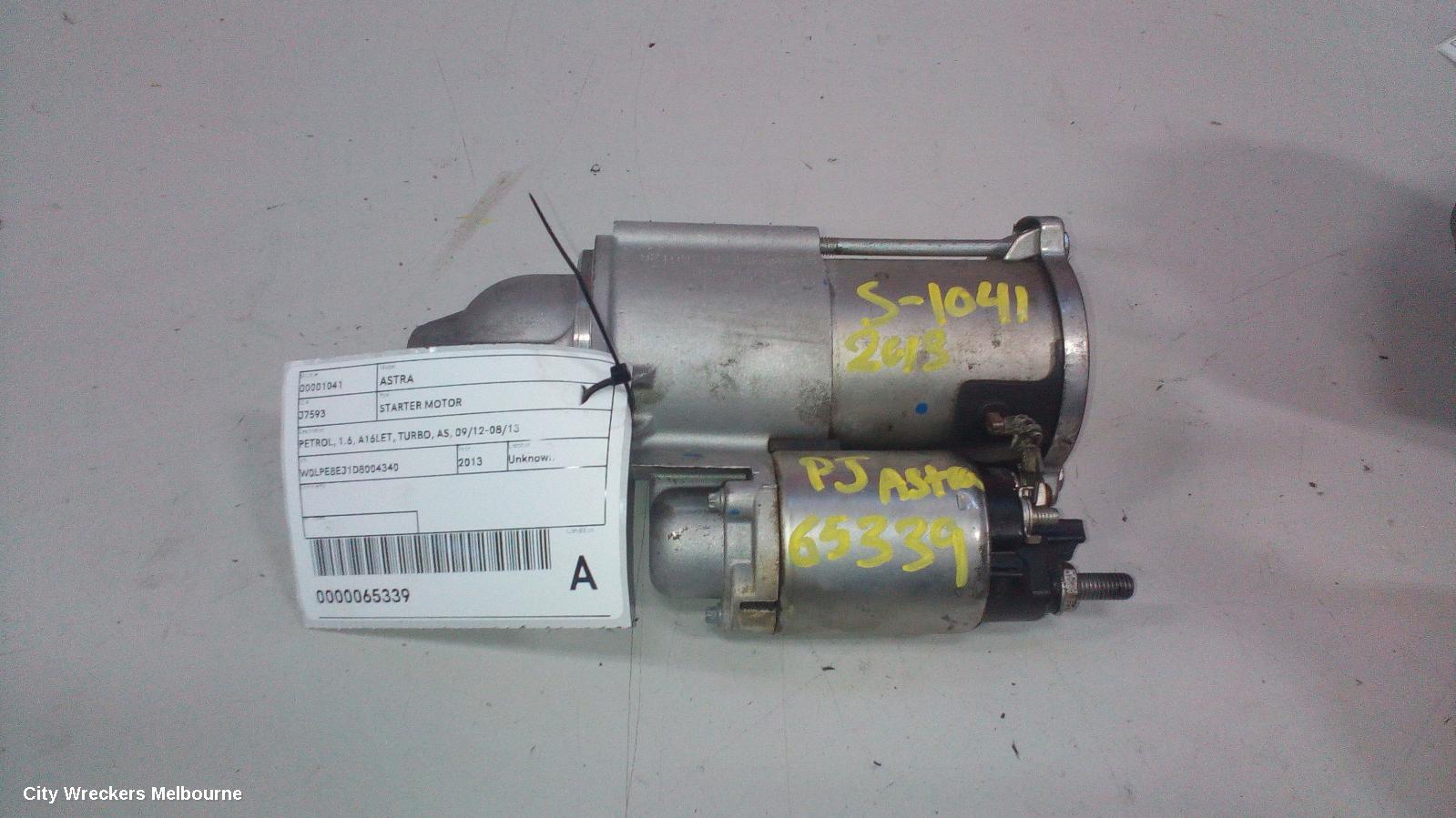 OPEL ASTRA STARTER, PETROL, 1.6, A16LET, TURBO, AS, 09/2012 - 08/2013