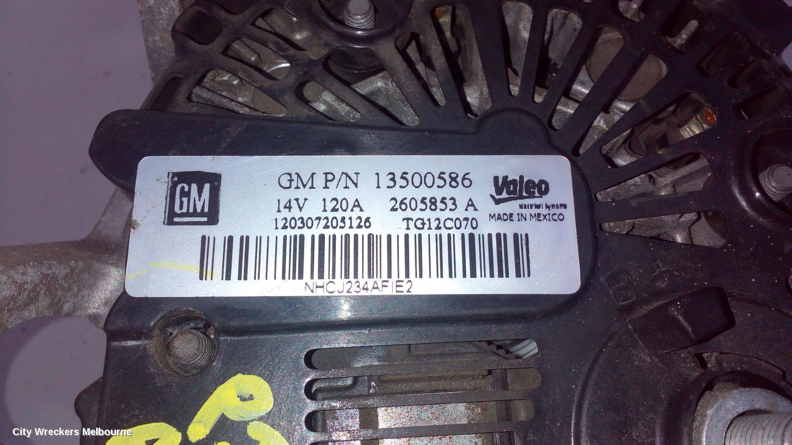 OPEL ASTRA ALTERNATOR, PETROL, 1.6, A16LET, TURBO, AS, 09/2012 - 08/2013