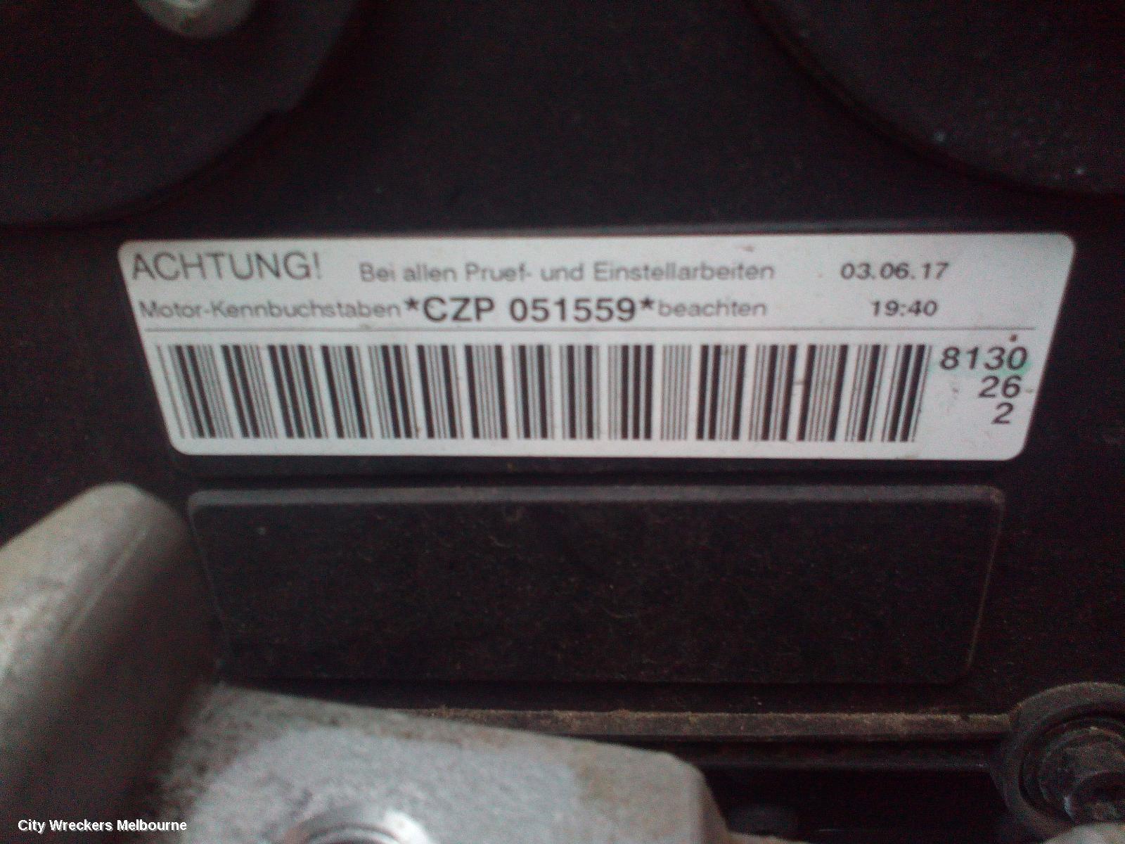 VOLKSWAGEN TIGUAN ENGINE, PETROL, 2.0, TURBO, CZPA CODE, 5NA, 06/2016 ONWARDS