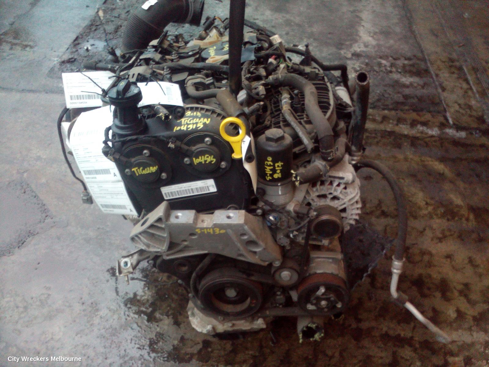 VOLKSWAGEN TIGUAN ENGINE, PETROL, 2.0, TURBO, CZPA CODE, 5NA, 06/2016 ONWARDS