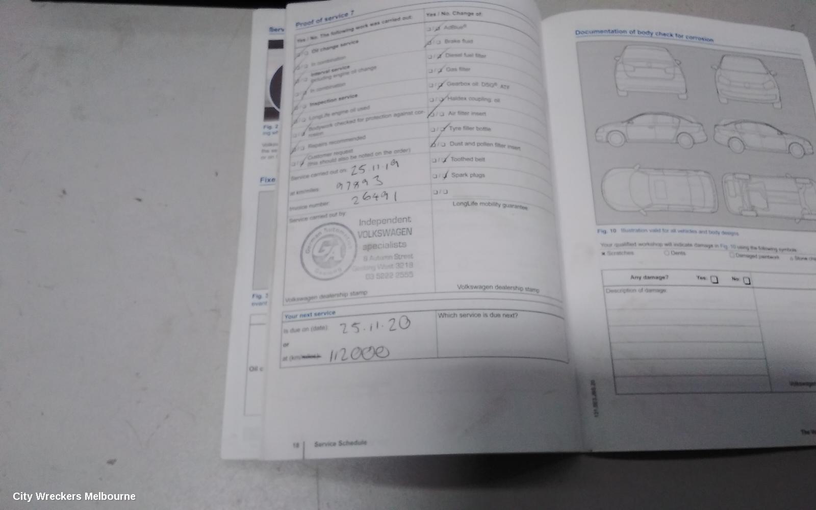 VOLKSWAGEN JETTA OWNERS HANDBOOK, 1B, PETROL, 02/2011 - 12/2017